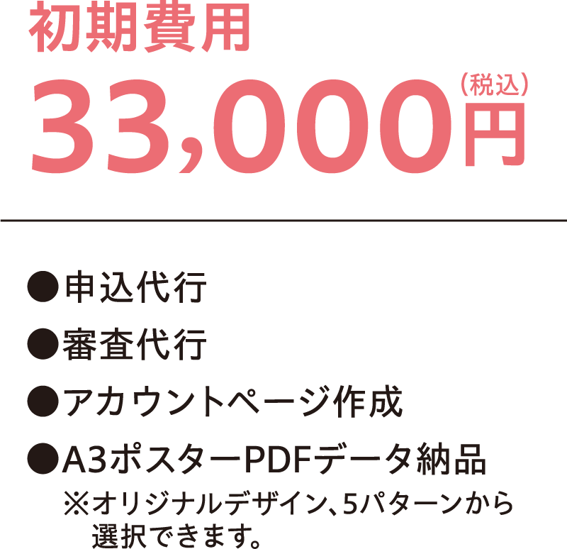 初期費用 33,000円（税込）